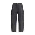 Blue Cotton Straight-Leg Jeans