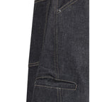 Blue Cotton Straight-Leg Jeans