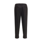 Black Cotton Casual Pants