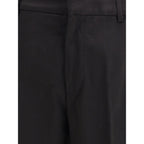 Black Cotton Casual Pants