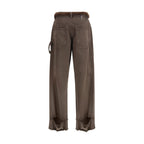 Brown Cotton Casual Pants