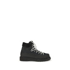Black Calf Leather Bos Taurus Lace-Up Boots