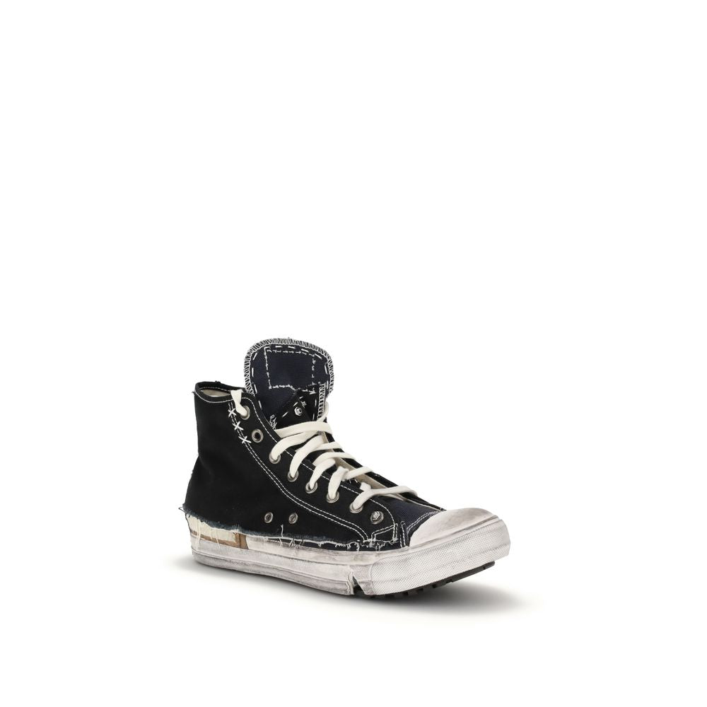 Black Rubber High Top Sneakers