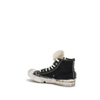 Black Rubber High Top Sneakers