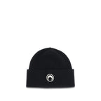 Black Merino Wool Beanie