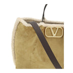 Beige Calf Leather Bos Taurus Shoulder Bag
