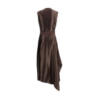 Brown Viscose Cocktail Dress