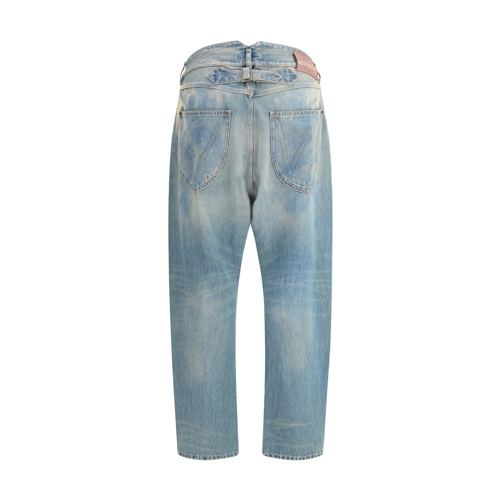 Light Blue Cotton Relaxed Fit Jeans