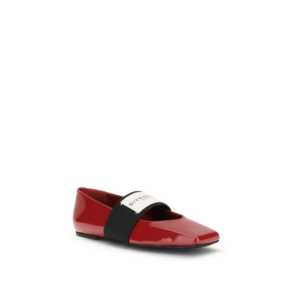 Red Leather Ballet Flats