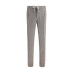 Brown Fleece Wool Casual Pants