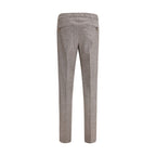 Brown Fleece Wool Casual Pants