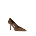 Brown Silk Pumps