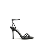 Black Calf Leather Bos Taurus Stiletto Heel Sandals