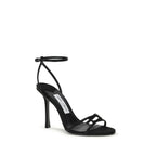 Black Calf Leather Bos Taurus Stiletto Heel Sandals