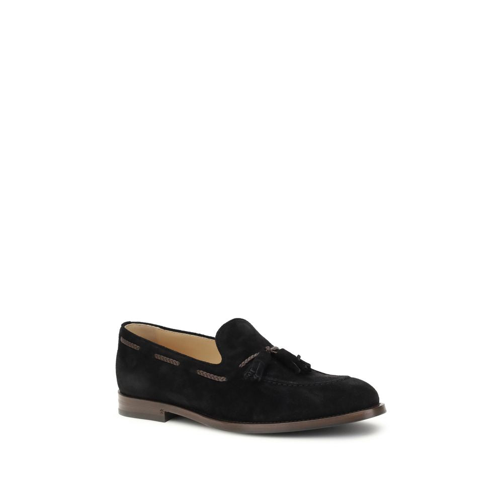 Black Calf Leather Bos Taurus Slip-On Loafers