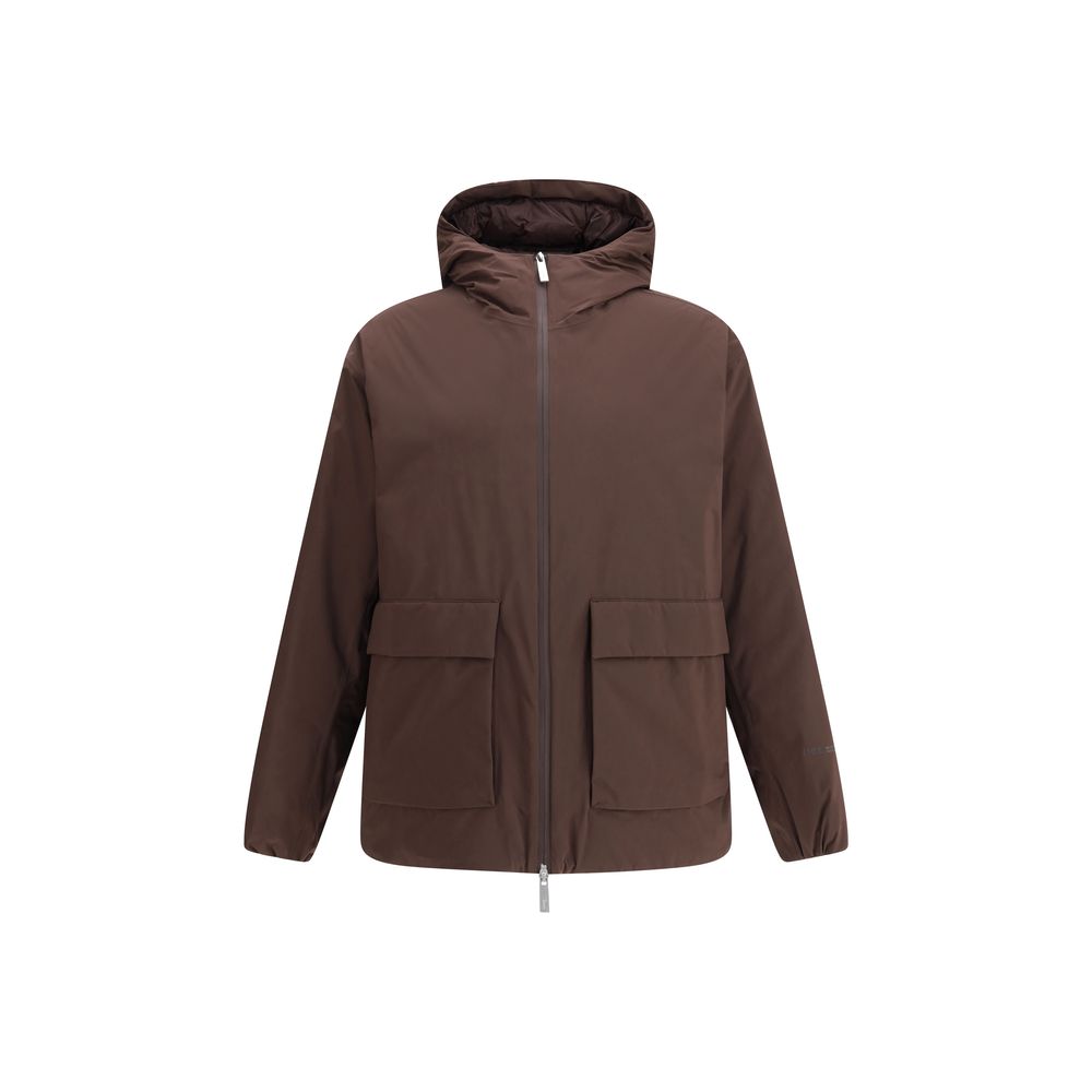 Brown Nylon Full-Length Jacket