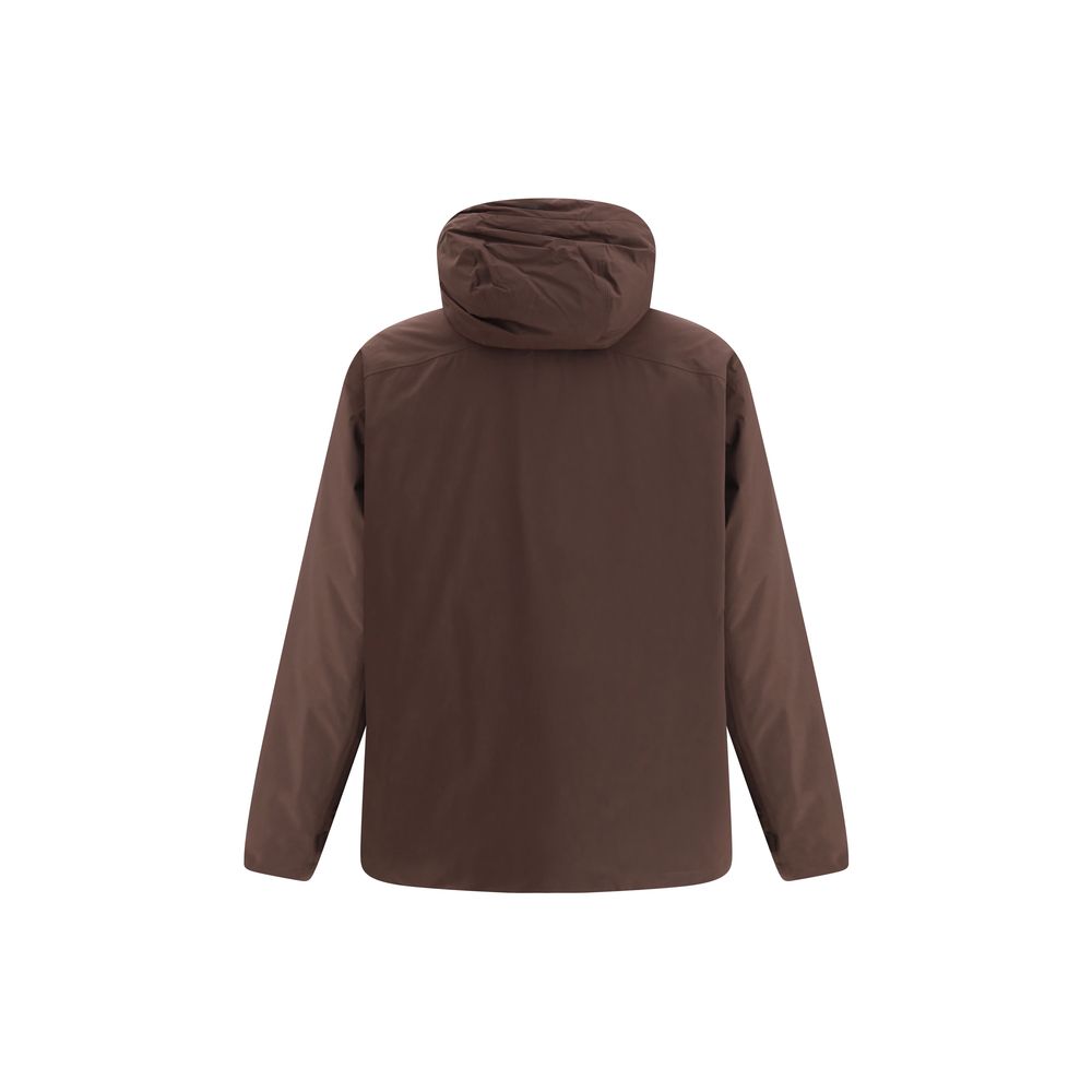 Brown Nylon Full-Length Jacket