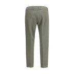 Green Cotton Casual Pants