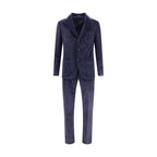 Blue Cotton Two-Piece Suit