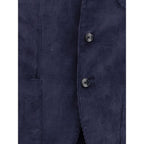 Blue Cotton Two-Piece Suit