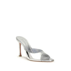 Silver Calf Leather Bos Taurus Stiletto Heel Sandals