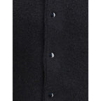 Black Merino Wool Bomber