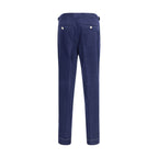 Blue Wool Casual Pants