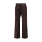 Brown Cotton Straight-Leg Jeans