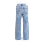 Blue Cotton Straight-Leg Jeans