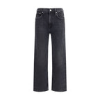 Blue Cotton Straight-Leg Jeans