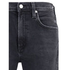 Blue Cotton Straight-Leg Jeans