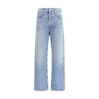 Light Blue Cotton Relaxed Fit Jeans