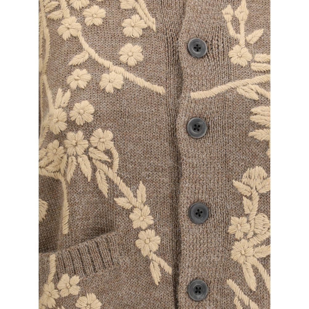 Brown Alpaca Vicugna Pacos Cardigan