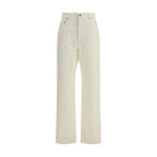 White Cotton Casual Pants