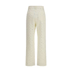 White Cotton Casual Pants