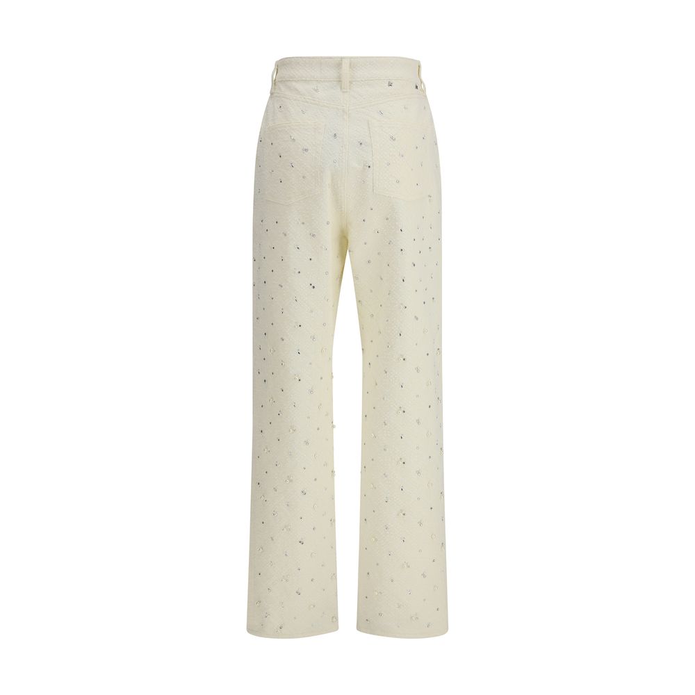 White Cotton Casual Pants