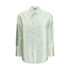 Green Silk Pattern Shirt