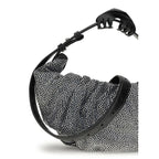 Silver Cotton Shoulder Bag