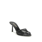 Black Calf Leather Bos Taurus Stiletto Heel Sandals