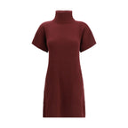 Bordeaux Fleece Wool Casual Dress