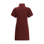 Bordeaux Fleece Wool Casual Dress