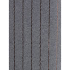 Gray Polyester Midi Skirt