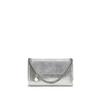 Silver Polyester Shoulder Bag