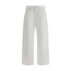 White Cotton Cropped Jeans