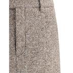 Brown Fleece Wool Long Skirt