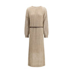 Beige Mohair Casual Dress