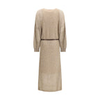Beige Mohair Casual Dress