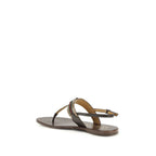 Brown Calf Leather Bos Taurus Flat Sandals