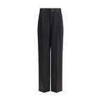Black Silk Casual Pants