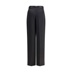 Black Silk Casual Pants